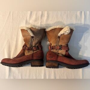 UGG Pernille Convertible Boots Chestnut US 5.5 Preppy Comfy Shearling Lined Cozy